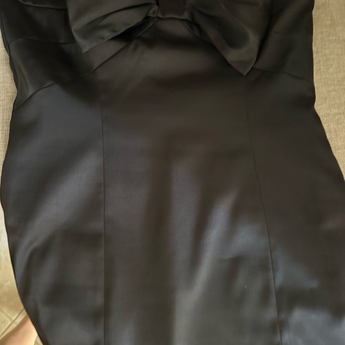 Satin short evening dress black, like new, size M