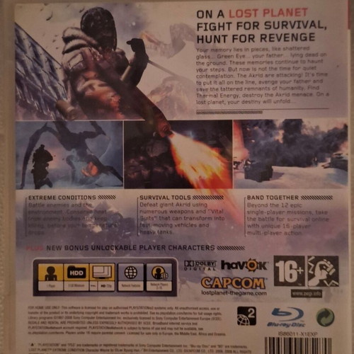 Lost Planet PS3 game like new, action shooting