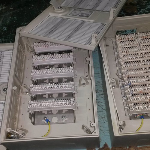 Central plastic wall-mounted telephone distributors used, set of 2
