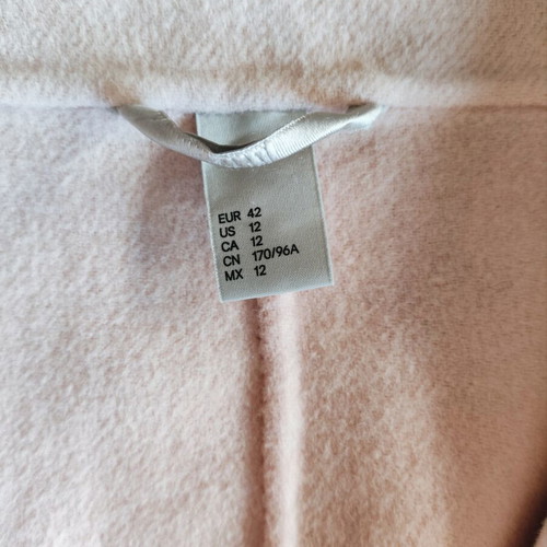 Wool coat H&M like new, pink, size XL