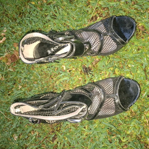 Tsakiris shoes platform sandals used, black, size 38