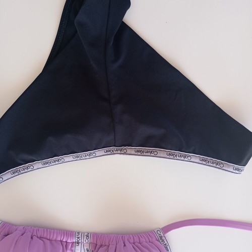 Calvin Klein bikini set like new, medium bottom, small top, black and purple