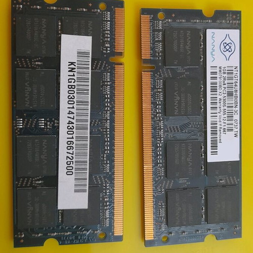 RAM SODIMM memory for laptop 2x1GB like new