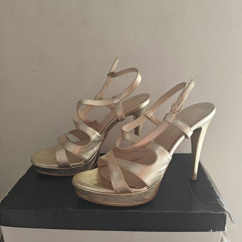 High-heeled sandals "Xaris Kazakos", gold, size 38