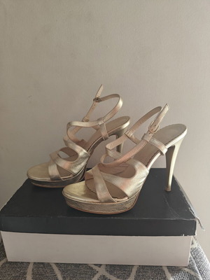 High-heeled sandals "Xaris Kazakos", gold, size 38