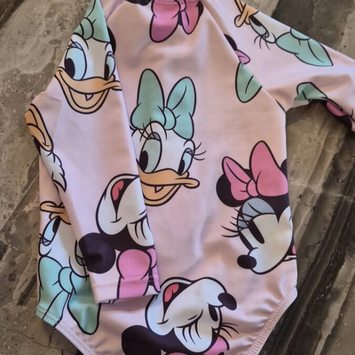 Minnie & Daisy One-Piece Swimsuit with Long Sleeves like new