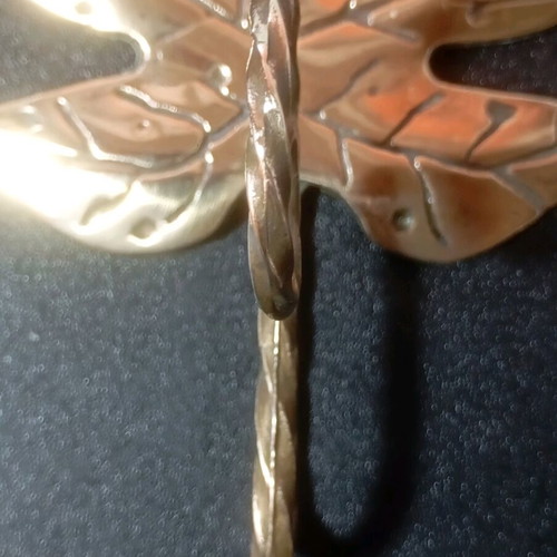 Vintage brass wall hook with leaves used