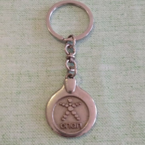 OPAP vintage metal keychain collectible used, 1990s-2000s