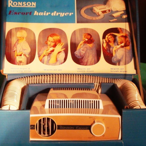 Ronson Escort Hair Dryer Vintage 1960s Unused With Original Box