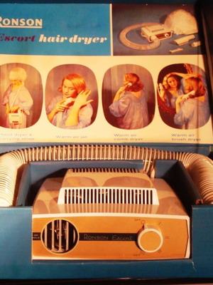 Ronson Escort Hair Dryer Vintage 1960s Unused With Original Box