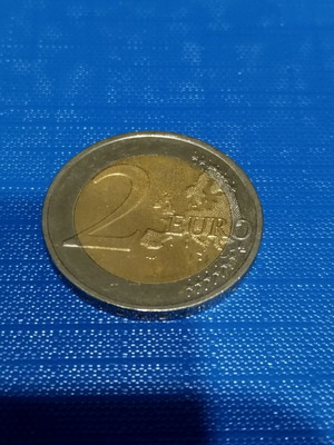Two euro coin used, foreign