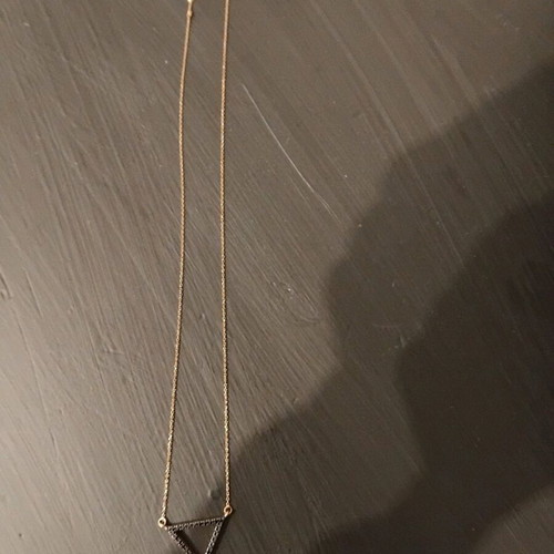 Pendant rose gold 585 with black zircon stones like new