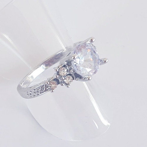 Ring stainless steel 316 with white zircon size 54 like new