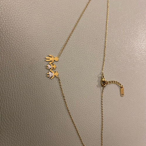 Couple necklace with girl like new, gold color
