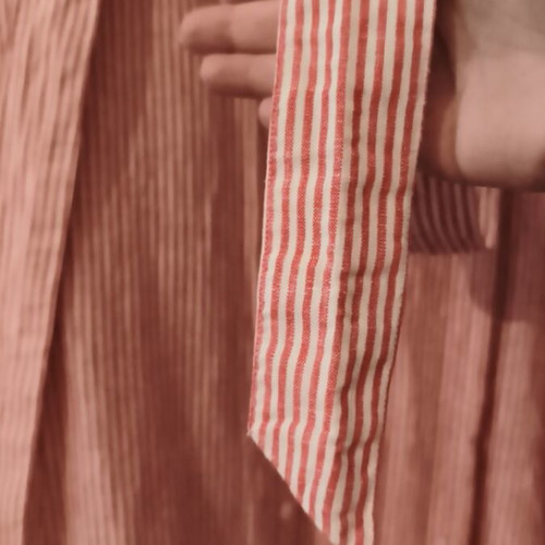 Linen dress shirt with red and white stripes Ralph Lauren like new, size L