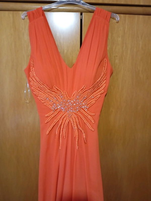 Coral formal dress like new, worn once