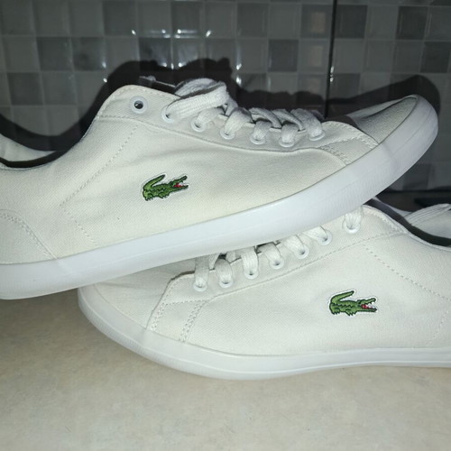 Lacoste white canvas men's sneakers size 42.5 like new