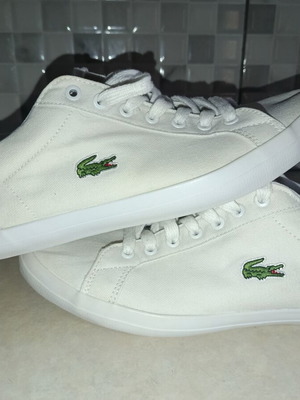 Lacoste white canvas men's sneakers size 42.5 like new