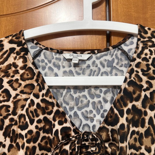 Leopard dress like new, size 42/44, brown