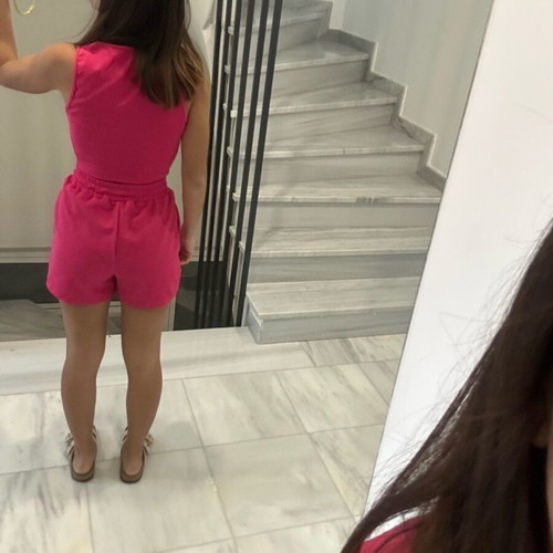 Shein fuchsia sports set new with shorts and sleeveless top