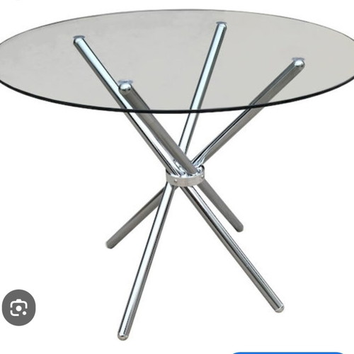 Round glass table new, set of 2, 94 cm diameter