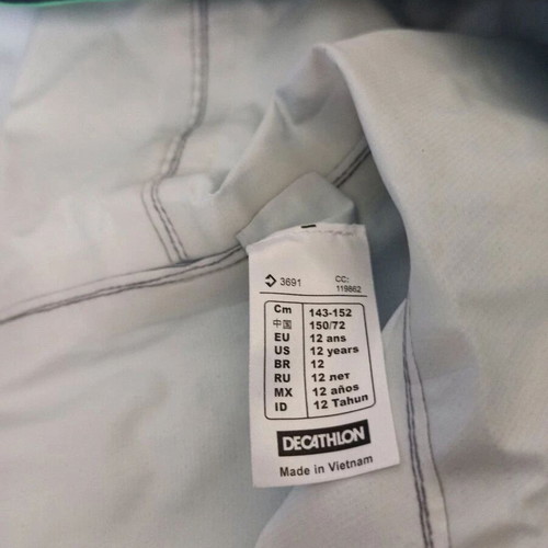 Decathlon Tribord children's waterproof windbreaker jacket, size 12 years