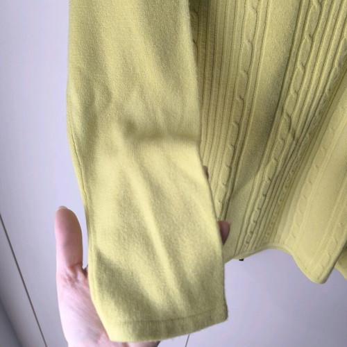 Figaro women's knitted blouse like new, green and yellow, size S
