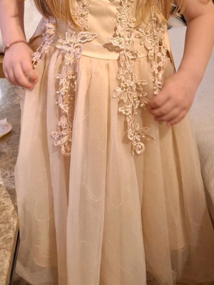 Παιδικό φόρεμα παρανυφάκι για κορίτσι 6-8 ετών, σατέν, τούλι, παγιέτα καινούργιο