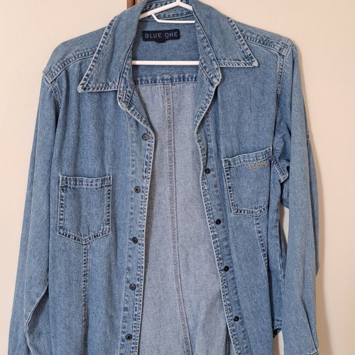 Blue One Women’s Casual Denim Shirt used, light blue, size M/L