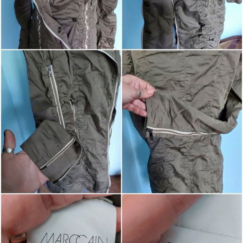 Marc Cain sports designer trench coat, asymmetrical long style