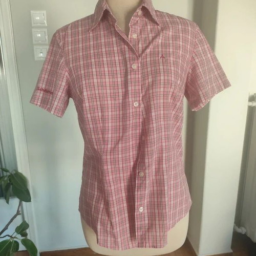 Schöffel pink women's shirt with check pattern like new, S/M