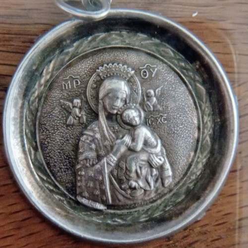 Vintage 925 Silver Pendant Panagia Amolyntos (Vrefokratousa)
