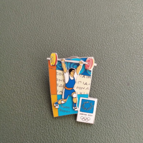 Pins Athens 2004 weightlifting, like new