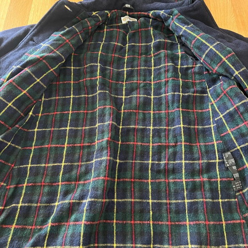Classic wool Montgomery coat like new, dark blue, size 128