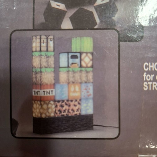 Minecraft LED kids table lamp with 16 blocks new