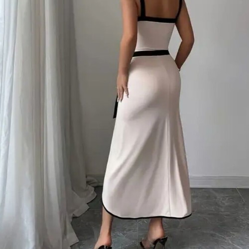 Set of 2 pieces bodysuit and wrap skirt black and white new