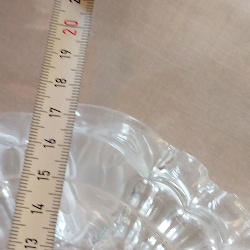 Crystal ashtray used, large with rose design
