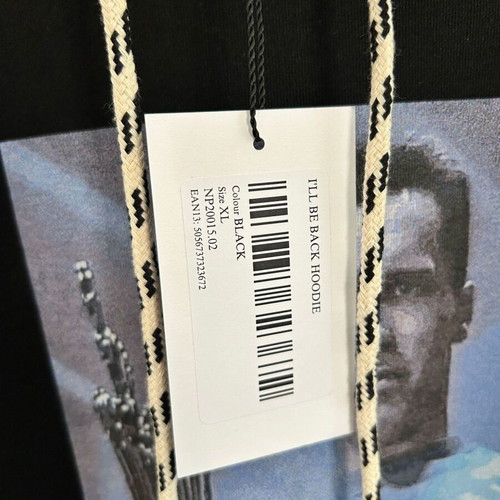 No Problemo “I’ll Be Back” hoodie, black and blue, XL