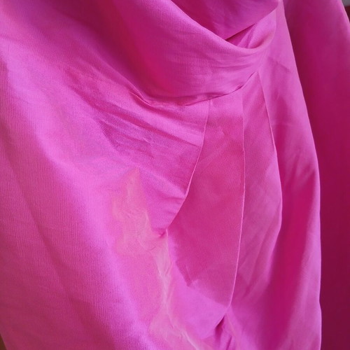 Midi cocktail dress fuchsia neon pink wrap style like new, size M