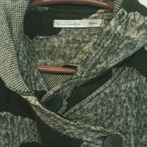 Helmi women's cardigan like new, size small, black gray