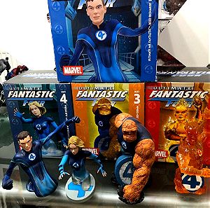 ULTIMATE FANTASTIC FOUR BUST SET OF 4 THING HUMAN TORCH MISTER FANTASTIC (THE MAKER) INVINCIBLE WOMAN NEW MIB