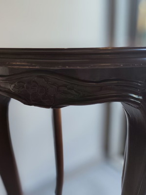 Classic wooden round side table used, decorative flower stand