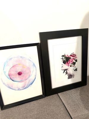 Σετ 2 μοντέρνα μαύρα κάδρα σαν καινούργια