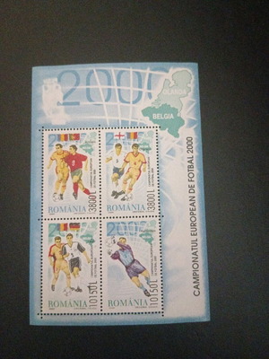 Romania Feuillet souvenir new, 2000 European football championship