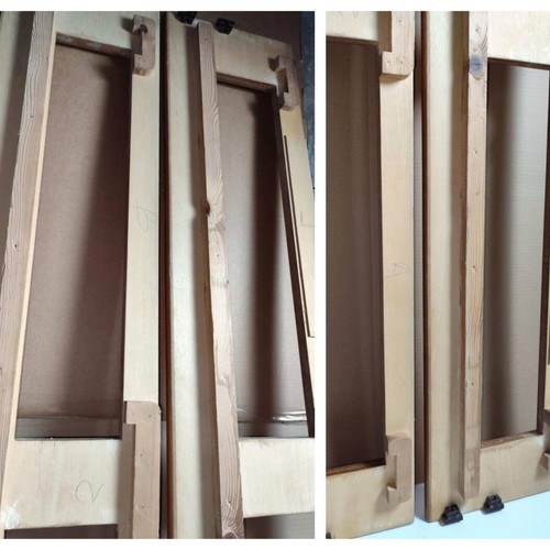 Double wooden bed used with storage space 4 drawers