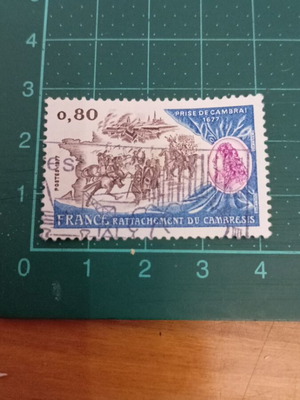 France Stamp 1977 300th Anniversary of Cambrai Reunification like new