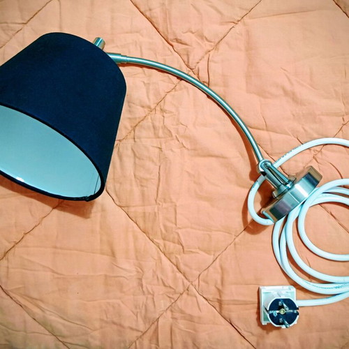 Wall light set like new, 2 pieces with black fabric shades