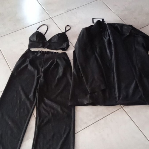 Decoro suit set new, black with pants, bustier and oversized jacket