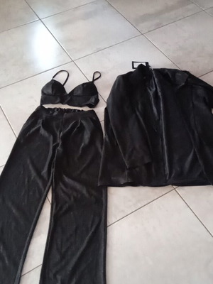 Decoro suit set new, black with pants, bustier and oversized jacket
