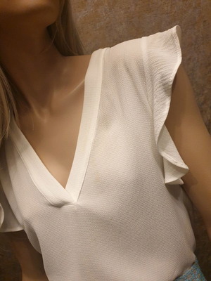 Μπλουζάκι Fracomina λευκό μέγεθος M μεταχειρισμένο